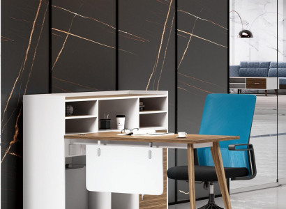 Luxurious office desk from Wood in a modern design and bright colors